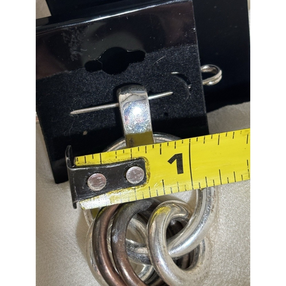 Four CIRCLE PENDANT Silver And Brass Tone - Picture 5 of 5